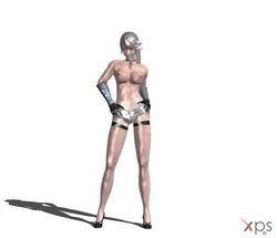 1girls 3d breasts female female_only fringe garry's_mod high_heels jakebcha kaine_(nier) nier_(series) nier_replicant nipples pale_skin simple_background solo square_enix white_background white_hair xps