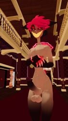 alastor_(hazbin_hotel) balls big_penis blush deer deer_ears deer_tail ears_down espeeyy femboy hazbin_hotel hotel imminent_sex looking_at_viewer male male_only nude nude_male penis smiling solo solo_male tail vrchat vrchat_avatar vrchat_media vrchat_model