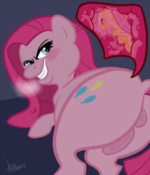 anal_vore chubbyjam feral fluttershy_(mlp) friendship_is_magic my_little_pony pinkie_pie_(mlp) vore