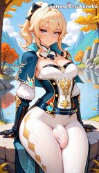 1futa 2026 ai_assisted ai_generated anime artist_name blonde_hair blue_eyes blue_sky breasts bulge cloud cock dick erection erection_under_clothes explicit futa_only futanari genshin_impact hi_res high_quality high_resolution highres jean_(genshin_impact) jean_gunnhildr light-skinned_futa looking_at_viewer pants patreon patreon_username penis sky solo stable_diffusion testicles tight tight_pants tsukoneko water watermark