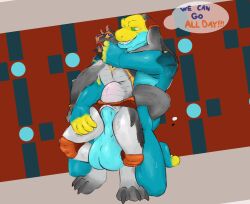 2_penises animal_genitalia animal_penis anthro attribute_theft avian balls barefoot big_penis bird bodily_fluids clothing coagulis cocky_smile collared_lizard draconic_burners duo erection feet finger_in_mouth fingerless_gloves fish_hooking fucked_silly galliform genital_piercing genitals gloves growth handwear hemipenes hi_res holding_partner huge_cock hybrid hyper hyper_genitalia hyper_penis knee_pads leaking_slit lizard male male/male monroe_lehner multi_genitalia multi_penis peafowl penis penis_piercing phasianid piercing reptile scalie size_difference size_theft slit_play snake stomach_bulge stretching surprised sweat sweatdrop tears tears_of_pleasure