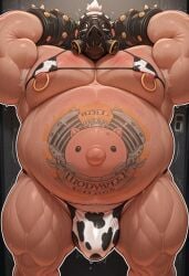 1boy ai_generated armpits arms_behind_head belly big_belly black_gloves black_mask clothing fat fat_belly fat_male gloves huge_belly human human_only large_belly light-skinned_male light_skin looking_at_viewer male male_only mammal mature mature_male moobs nipple_piercing obese obese_male overwatch overweight overweight_male penis ponytail roadhog solo solo_focus solo_male speedo straps straps_across_chest tattoo tattoo_on_belly white_hair