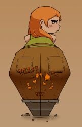 1girls alex_(minecraft) anus ass breasts fart fart_fetish female jubb minecraft orange_hair pussy