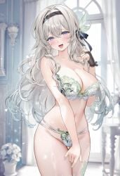 1girls blush bra breasts cleavage curtains curtains_open female_focus female_only fingerless_glove firefly_(honkai:_star_rail) gradient_eyes gradient_hair hair_ornament headband honkai:_star_rail honkai_(series) large_breasts long_hair looking_at_viewer machi_(machi0910) open_mouth open_smile painted_fingernails painted_nails panties silver_hair smiling smiling_at_viewer solo solo_female tongue tongue_out window