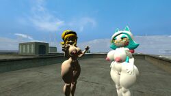 3d anthro big_ass big_breasts crossover five_nights_at_freddy's five_nights_at_freddy's:_security_breach garry's_mod human karen_(smg4) naked smg4 vanessa_(fnaf)