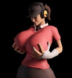 1girls 3d big_breasts breast_expansion clothed female female_only femscout human human_female human_only hyper_fortress rule_63 scout scout_(team_fortress_2) skirt solo source_filmmaker team_fortress_2 video_games