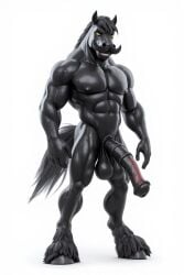 ai_art ai_generated anthro flared_penis furry gerend horse huge_cock humanoid male medial_ring orginal_character_hornito solo