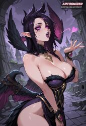 1girls ai_generated air_kiss angel angel_girl angel_wings artoonizer ass big_ass big_breasts black_hair bracelet breasts child_bearing_hips corset curvaceous curvaceous_ass curvaceous_body curvaceous_female curvaceous_figure curvaceous_hips curvaceous_thighs curvy curvy_body curvy_female curvy_figure curvy_hips curvy_thighs dress elf_ears female female_focus female_only glowing_eyes goth goth_girl goth_makeup heart heart_symbol hourglass_figure jewelry league_of_legends league_of_legends:_wild_rift light-skin light-skinned_female lipstick long_hair looking_at_viewer makeup_running morgana narrow_waist necklace outdoors pale-skinned_female pale_skin patreon patreon_username posing purple_eyes purple_hair purple_lipstick riot_games ruined_makeup seducing seduction seductive seductive_body seductive_eyes seductive_gaze seductive_look seductive_mouth seductive_pose seductive_smile shiny_skin solo solo_female solo_focus standing thick thick_hips thick_legs thick_thighs waifu