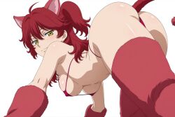 ai_generated big_breasts camel_toe cameltoe catgirl_costume female_pervert female_villain freckles freckles_on_face ginger ginger_female ginger_hair gundam gundam_00 huge_ass large_breasts micro_bikini nena_trinity nipple_bulge pale_skin paw_gloves paw_shoes red_hair redhead redhead_female redheaded_female scantily_clad stud_earrings thick_thighs twintails twintails_(hairstyle) villainess yellow_eyes