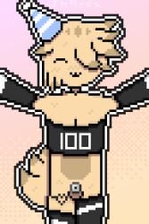 .3 1boy 1femboy 1furry :3 alternate_version_available androgynous animal_genitalia blush bra cat_boy cat_ears catboy catsune chastity chastity_(disambiguation) chastity_cage chastity_device close-up close_up closed_eyes collar crop_top crop_top_hoodie english_text femboy femboy_only flat_chastity_cage fox_tail full_body fur furry furry_only genitals graphic_hoodie graphic_tee gym_bra hand_warmers harry_(sh4rdz) heart kitsune_tail male male_only markings one_eye_covered original original_character party party_hat penis pixel_(artwork) pixel_art posing posing_for_picture posing_for_the_viewer pumpkin self_upload sh4rdz_(artist) slut small_penis tagme text thick thighhighs thighs