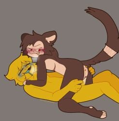 anthro ass blush canelitabunny cowgirl_position dark_deception dark_deception:_chapter_1 dark_deception:_chapter_2 deadly_decadence furry gay gold_watchers intersex monkey monkey_boy monkey_business murder_monkey trans trans_man