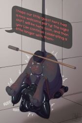 anal anal_sex asphyxiation balls bodily_fluids bondage bound buttplug buttplug_in_ass buttplug_insertion cane chastity_cage chastity_device clothing cock_and_ball_torture fan_character feral forced generation_1_pokemon genital_fluids genital_torture genitals hands_behind_back headgear headwear hi_res latex latex_clothing latex_headwear latex_hood legendary_pokemon male mew_(pokemon) n1k0 nintendo object_in_ass pain penetration plug_(sex_toy) plug_insertion pokemon pokemon_(species) rebreather_bag restraints sensory_deprivation sex_toy sex_toy_in_ass sex_toy_insertion solo suspension tail text tight_clothing torture upside-down whip_mark