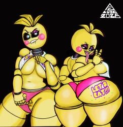 1girls animatronic animatronic_female chicken chicken_girl female five_nights_at_freddy's five_nights_at_freddy's_2 fnaf lusoillustrations phasianid pillow_shading robot robot_girl scottgames solo toy_chica_(fnaf)