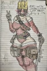 1girls 2025 alternate_costume artist_request big_breasts blush breasts character_name christmas christmas_outfit clothed clothing colored dated decaying_winter female female_only leotard roblox roblox_game robloxian sledge_queen source_request tagme thick_thighs thighs traditional_media_(artwork)