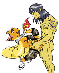 breasts charmander color exposed_breasts female fire huge_cock huge_insertion human interspecies josemalvado looking_pleasured male nintendo pokémon_(species) pokemon sex side_view stomach_bulge straight tail tail_fire vaginal_penetration