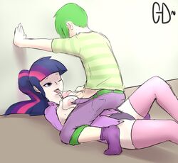 clopper-dude friendship_is_magic my_little_pony spike spike_(mlp) straight_hair twilight_sparkle_(mlp)