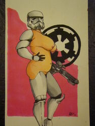 baronwolfgangarts color female female_only female_stormtrooper rule_63 side_view solo standing star_wars stormtrooper tagme