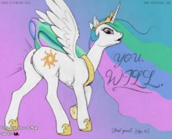 2d animal_genitalia animal_pussy crotchboobs ecmajor equine_pussy female female_only feral friendship_is_magic lychaos my_little_pony no_penetration princess_celestia_(mlp) quadruped solo solo_female