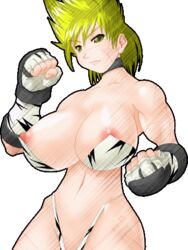 1girls blonde_hair breasts collar female female_only fingerless_gloves martha martha_(ssf4) martha_(strip_fighter) navel nipple_slip nipples scars scars_all_over shin_(studios) short_hair solo strapless_bikini super_strip_fighter_4 tagme thong thong_bikini toned_female whip_marks wrestler wrestling_outfit