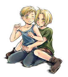 2boys alphonse_elric artist_request edward_elric fullmetal_alchemist handjob human incest male male_only multiple_males tagme teen_boy yaoi