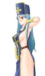 blue_hair blush clothing dragon_quest dragon_quest_iii kesuida large_breasts priest_(dq3) tagme