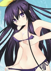 bikini breasts date_a_live long_hair purple_hair tagme yatogami_tohka