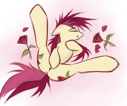 earth_pony equine friendship_is_magic green_eyes hooves kejzfox masturbation my_little_pony pink_hair pussy red_hair rose_(flower) roseluck_(mlp) tail two_tone_hair two_tone_tail