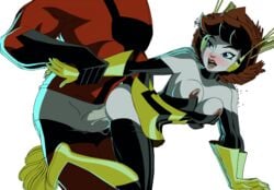 1boy 1girls animated animated_gif ant-man avengers blush doggy_style female female_focus hank_pym janet_van_dyne male marvel marvel_comics partial_male sex the_avengers:_earth's_mightiest_heroes wasp_(earth's_mightiest_heroes) wasp_(marvel) zone