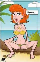 disney female female_only human linda_flynn-fletcher luberne phineas_and_ferb pubic_hair solo swimsuit tagme