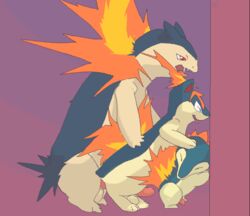 animated argon_vile bakphoon cyndaquil hinoarashi_(pokemon) magmarashi male multiple_males no_humans pokemon pokemon_(species) quilava straight_hair typhlosion yaoi