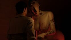 3d ass big_belly bra breasts bulge burp burping cyberpunk_2077 dominant dominant_pred female female_pred judy_alvarez lepetitejane1111 multiple_prey naked nude nude_female nudity unwilling_prey vore