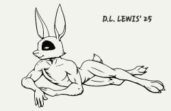 bunny cute furry furry_only gay hare lagomorph laying_down male nude rabbit silverweed solo solo_male watership_down