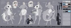 absurd_res anthro areola armwear ass balls big_balls big_butt big_penis blonde_hair blue_eyes breasts bullpup clothing dress elbow_gloves english_text erection extended_magazine fangs feet fish footwear futanari genitals gloves gun gynomorph hair handgun handwear hi_res high_heels humanoid_feet humanoid_genitalia humanoid_penis intersex knife marine model_sheet nipples non-mammal_breasts non-mammal_nipples nude penis pistol plantigrade pupils ranged_weapon rifle shark sharp_teeth shoes silvone_du_bois slit_pupils sniper_rifle solo surpressor teeth text tiptoes tongue tongue_out weapon wmdiscovery93