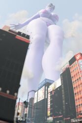 1girls 2020s 2025 3d 3d_(artwork) amelie_lacroix big_breasts bikini blizzard_entertainment breasts city female female_focus female_only giant_female giant_woman giantess large_boobs large_breasts looking_at_viewer looking_down overwatch overwatch_2 solo solo_female solo_focus standing tanqian6918 town widowmaker
