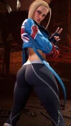 1girls black_pants blue_jacket cammy_white cammy_white_(street_fighter_6) capcom female female_focus game_screenshot pants sf_screenshot solo street_fighter street_fighter_6 union_jack