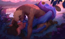 2025 anthro anthro_on_anthro anthro_penetrated anthro_penetrating anthro_penetrating_anthro areola beaver blue_body blue_fur blue_tail breasts brown_body brown_fur brown_hair digital_media_(artwork) duo female female_penetrated fur hair lying lynncore male male/female male_penetrating male_penetrating_female mammal nipples on_back open_mouth outside penetration penile penile_penetration penis_in_pussy rodent sex tail teeth tongue vaginal_penetration vaginal_penetration