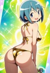 1girls 2025 ai_generated ass ass_focus blue_eyes blue_hair bubble_ass bubble_butt butt_focus female female_focus female_only hair_ornament human human_only light-skinned_female light_skin looking_at_viewer looking_back madoka_worship magical_girl mahou_shoujo_madoka_magica miki_sayaka short_hair white_skin white_skinned_female