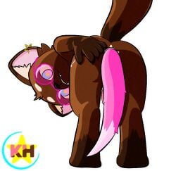 5_fingers alpha_channel animal_genitalia animal_penis anthro ass ass_up blue_eyes brown_body brown_fur butt_focus buttplug buttplug_tail canid canine canine_genitalia canine_penis claws ear_piercing ear_ring eyewear fake_tail fingers fox fur genitals glasses gloves_(marking) helivy helivystar hi_res leg_markings male mammal markings penis piercing pink_eyes pink_eyewear pink_glasses plug_(sex_toy) plug_in_ass ring_piercing sex_toy simple_background socks_(marking) solo star star_pupils teeth transparent_background
