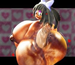 3d 3d_(artwork) ass big_ass black_hair breasts buttjob coolbeanoishere dark-skinned_female hyper_ass hyper_breasts large_ass large_penis looking_back penis penis_between_ass ragatha ragatha_(coolbeanoishere) ragatha_(the_amazing_digital_circus) ragdoll smirking the_amazing_digital_circus