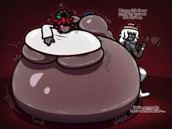 big_ass big_breasts breasts bubble_butt cleavage female huge_ass huge_breasts inflation on_belly on_stomach sinflative tagme thick_thighs water_inflation wide_hips