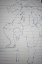 animal_genitalia animal_penis anthro balls big_balls big_breasts big_penis boots breasts bulge cigarette clothing equine_genitalia equine_penis footwear futanari generation_4_pokemon genitals gloves gynomorph handwear hat headgear headwear hi_res humanoid intersex lopunny nintendo penis pokemon pokemon_(species) shoes solo team_rocket yisus795