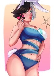 bunny_ears bunnysuit female female_only luna_snow luna_snow_(marvel_rivals) marvel marvel_rivals red_draws