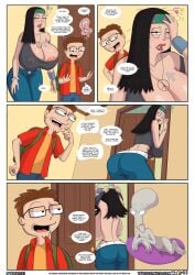 american_dad arabatos black_hair brown_hair female glasses hayley_smith hungover no_bra no_sex roger_smith steve_smith stripping tagme tired tired_look