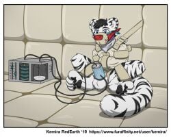 2019 4_toes animal_genitalia animal_penis anthro arms_tied artist_name asylum balls bengal_tiger black_claws black_hair black_pawpads black_stripes blue_eyes bondage bondage border bound bound_to_wall canine_genitalia canine_penis claws cum_collecting digital_drawing_(artwork) digital_media_(artwork) feet felid fur gag gagged genitals hair kemira kerchief knot legs_tied long_tail male mammal markings muzzle_(object) muzzled otn_gag padded_room pantherine pawpads penis penis_milking_machine restraints round_ears sitting solo straitjacket strapped straps striped_ears striped_markings striped_tail stripes tail tail_markings text tiger toes tube url vaurien white_balls white_body white_border white_fur