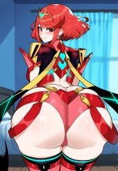 1girls ai_generated ass big_breasts breasts female female_focus hips huge_ass huge_breasts large_breasts light-skinned_female looking_at_viewer pyra red_eyes red_hair smiling thick_thighs thighs wide_hips xenoblade_chronicles_2