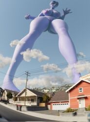 1girls 2020s 2025 3d 3d_(artwork) amelie_lacroix big_breasts bikini blizzard_entertainment breasts city female female_focus female_only giant_female giant_woman giantess house large_boobs large_breasts looking_at_viewer looking_down looking_down_at_viewer overwatch overwatch_2 solo solo_female solo_focus standing tanqian6918 town widowmaker