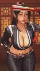 1girls 3d 3d_animation 9:16 asian_female belly_button big_breasts big_eyes brown_hair cleavage fatal_fury fatal_fury:_city_of_the_wolves large_breasts leather_gloves leather_jacket leather_pants mai_shiranui mai_shiranui_(city_of_the_wolves) mai_shiranui_(street_fighter_6) navel open_jacket pants sf_screenshot shorter_than_10_seconds slim_waist snk sound street_fighter street_fighter_6 tagme tied_hair vertical_video video video_game video_game_character video_game_franchise video_games wide_hips