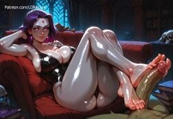 1boy 1boy1girl 1girls 4k absurd_res absurd_resolution absurdres ai_assisted ai_generated armpits ass beast_boy big_breasts black_leotard black_swimsuit breasts dc dc_comics dcamu dcau dceu emo feet feet_on_penis foot_fetish footjob garfield_logan gigantic_breasts goth goth_girl green_penis green_skin hi_res high_quality high_resolution highres huge_ass huge_breasts imminent_sex implied_sex latex leotard loracore massive_ass massive_breasts massive_butt massive_thighs massive_tits plump purple_eyes purple_hair rachel_roth raven_(dc) suggestive suggestive_gesture suggestive_look suggestive_pose suggestive_posing swimsuit teen_titans thick_thighs toes toes_on_penis wide_hips