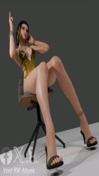 beach bikini blue_bikini brown_hair brunette_hair descendant feet fingernails fit light_studio luna short_hair the_first_descendant toes wet yellow_bikini