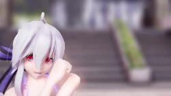 1girls 3d 3d_animation animated athletic athletic_female breasts dancing fanloid female female_only hair_ribbon huge_breasts large_breasts micro_bikini mmd solo solo_female tagme thong video vocaloid white_hair yowane_haku